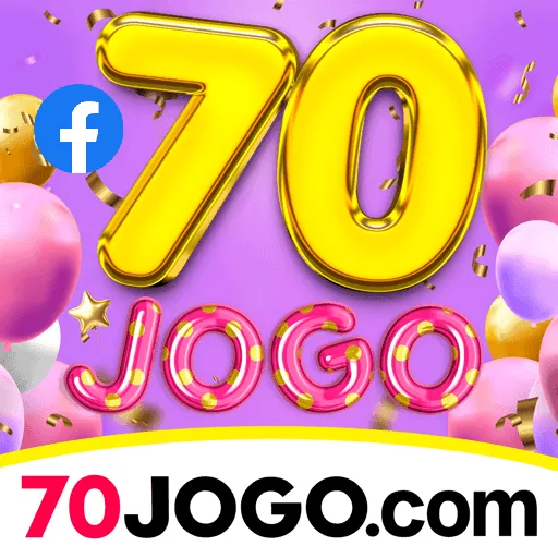Imagem promovendo a página oficial da 70jogo no Facebook